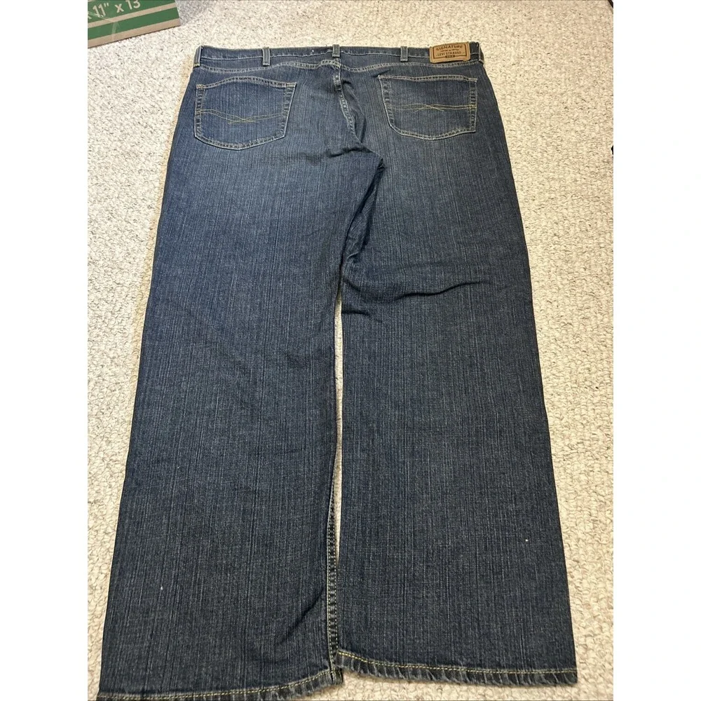 Levi Signature Gold Regular Jeans Men's 42x30 Dark Blue Wash Straight Denim‎